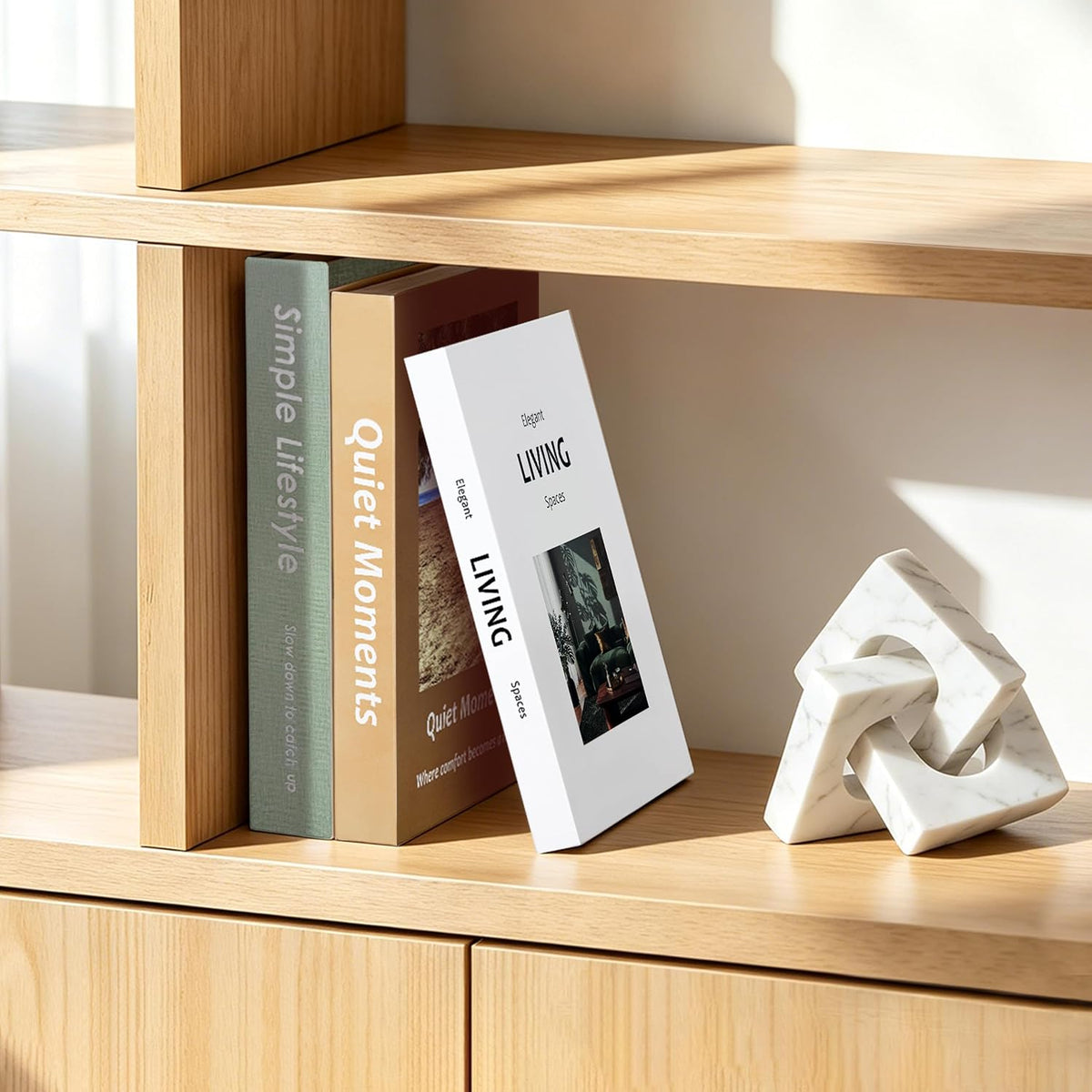 Decorative Books with Hidden Storage, Set of 3 Faux Book Boxes