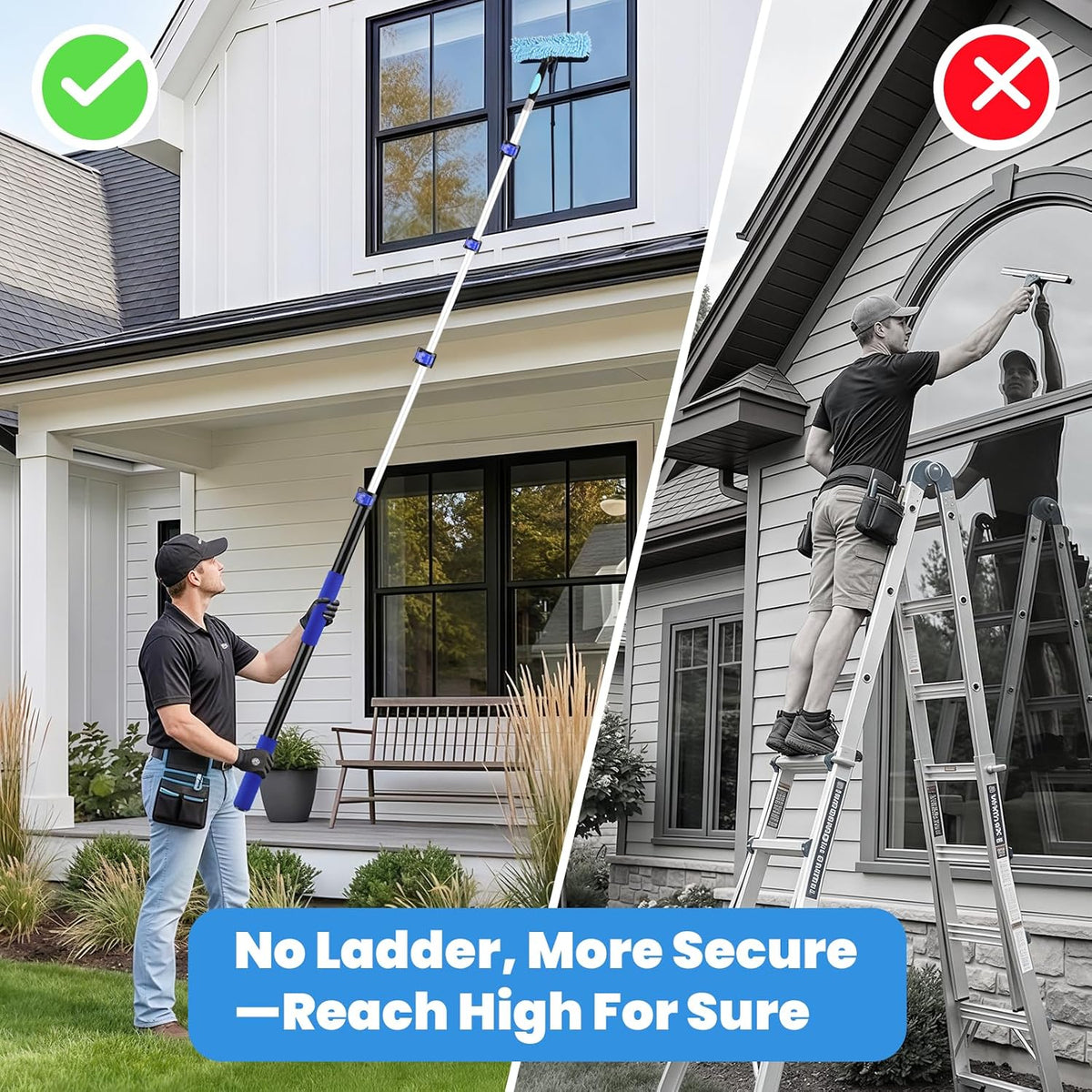 25ft High Reach Extendable Duster Kit with 4.5-18ft Extension Pole