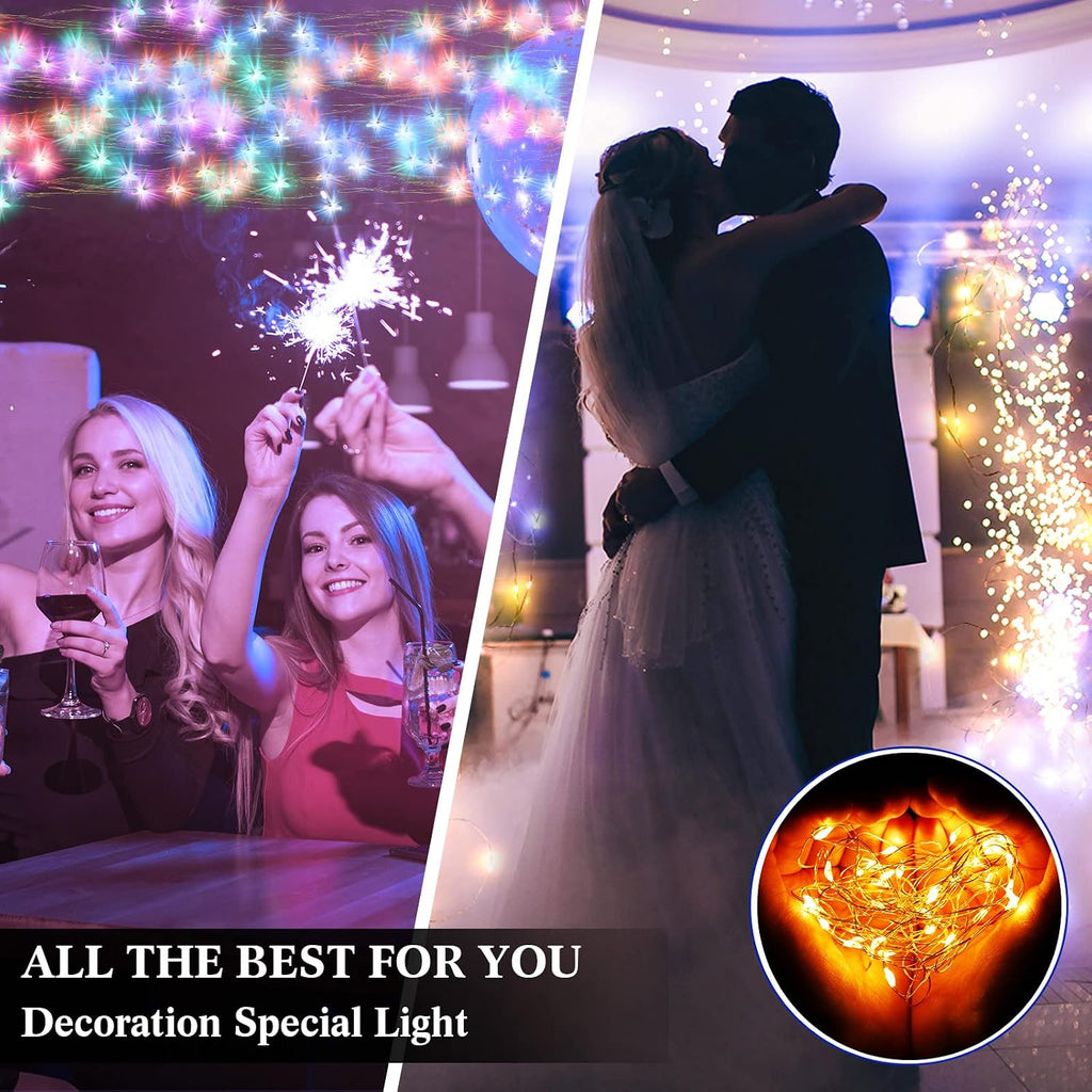 Tuanse 150 Pack LED Fairy Lights Battery Operated 3 Modes, Multi Color