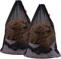 2 Pack Mesh Laundry Bags 24 x 36 Inches Drawstring Bag Black