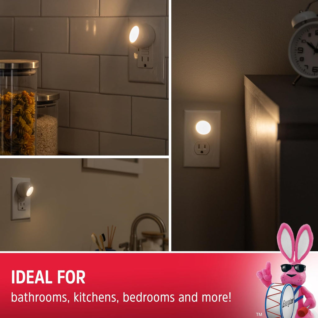 Energizer Plug in Night Light with Dusk to Dawn Sensor, 2 Pack