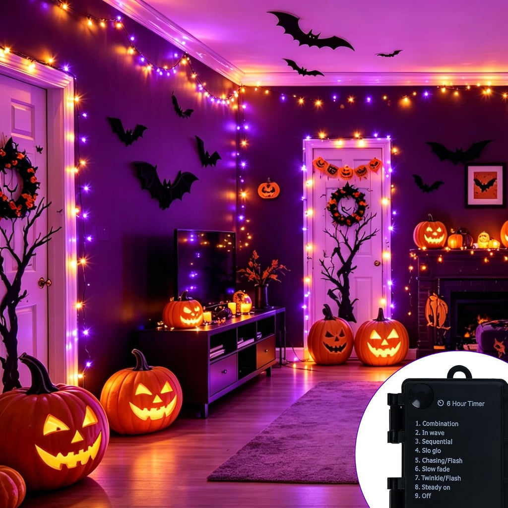 Dazzle Bright 4 Pack Battery Operated Halloween Lights, 16 FT String Lights