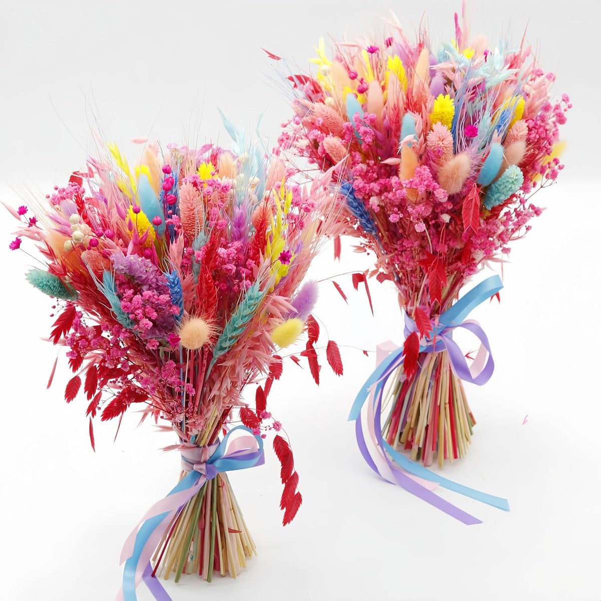 119PCS Pink Pampas Grass, Dried Flowers Bouquet - Preserved Pink Flowers, Colorful Decor - Fall Flower Bouquet for Home Decor, Flower Decor, Wedding Decor, Flower for Vase