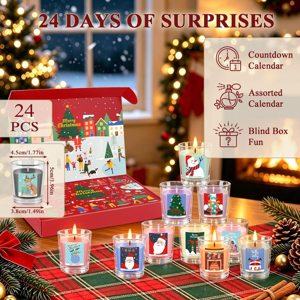 Candle Advent Calendar 2026, 24-Day Scented Candle Gift Set for Women