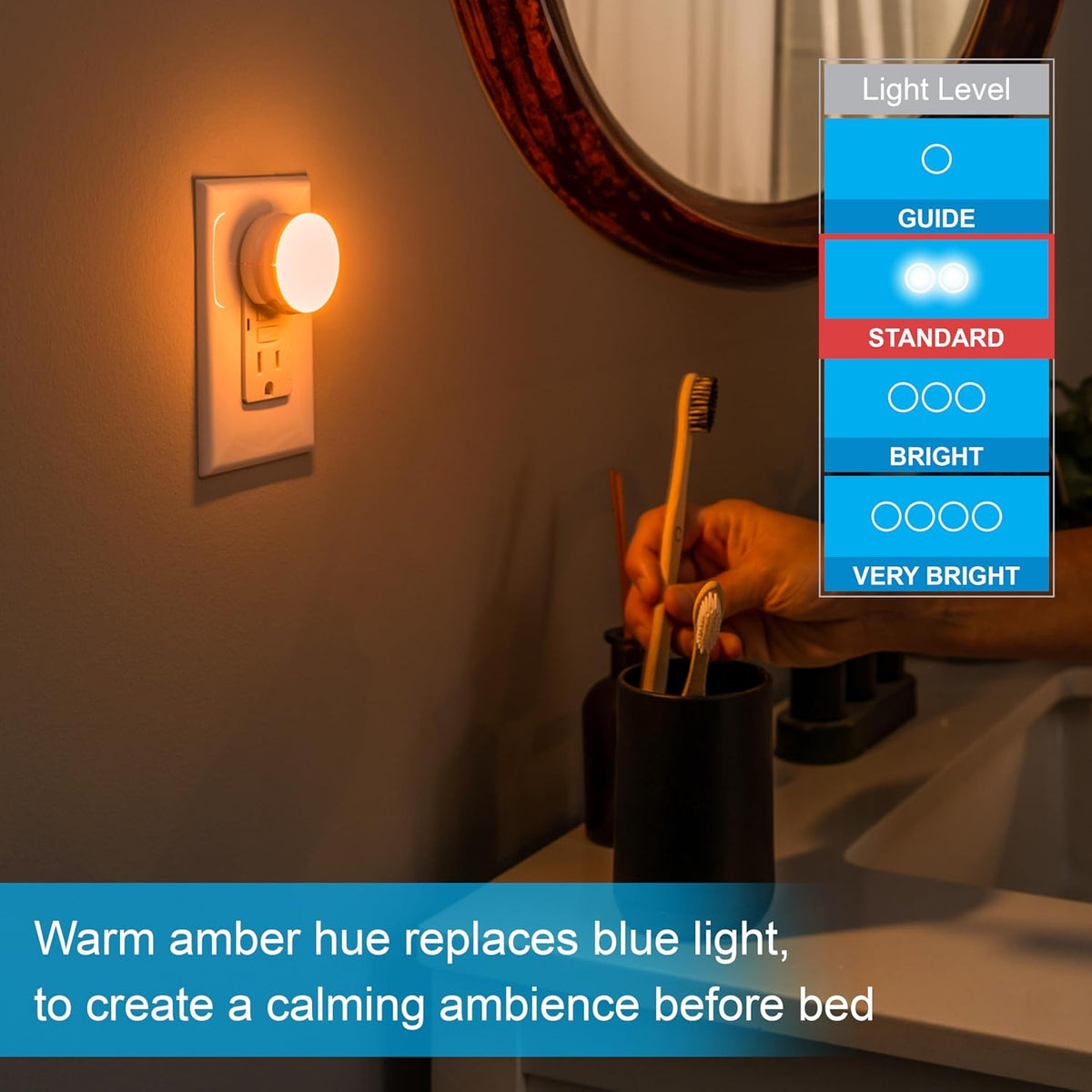 GE SleepLite Night Lights Plug into Wall, 2-Pack