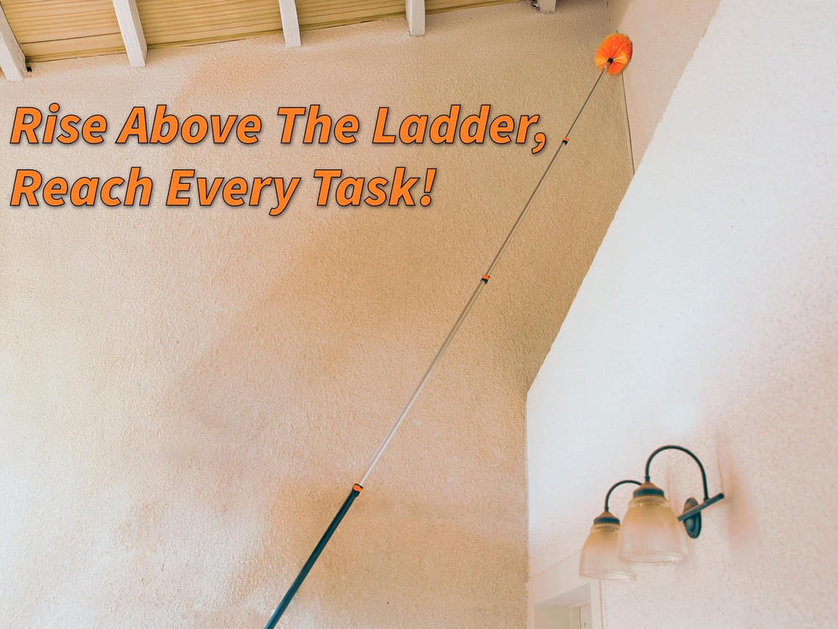5-25 ft Cobweb Duster with Extension Pole 30+ Foot High Reach