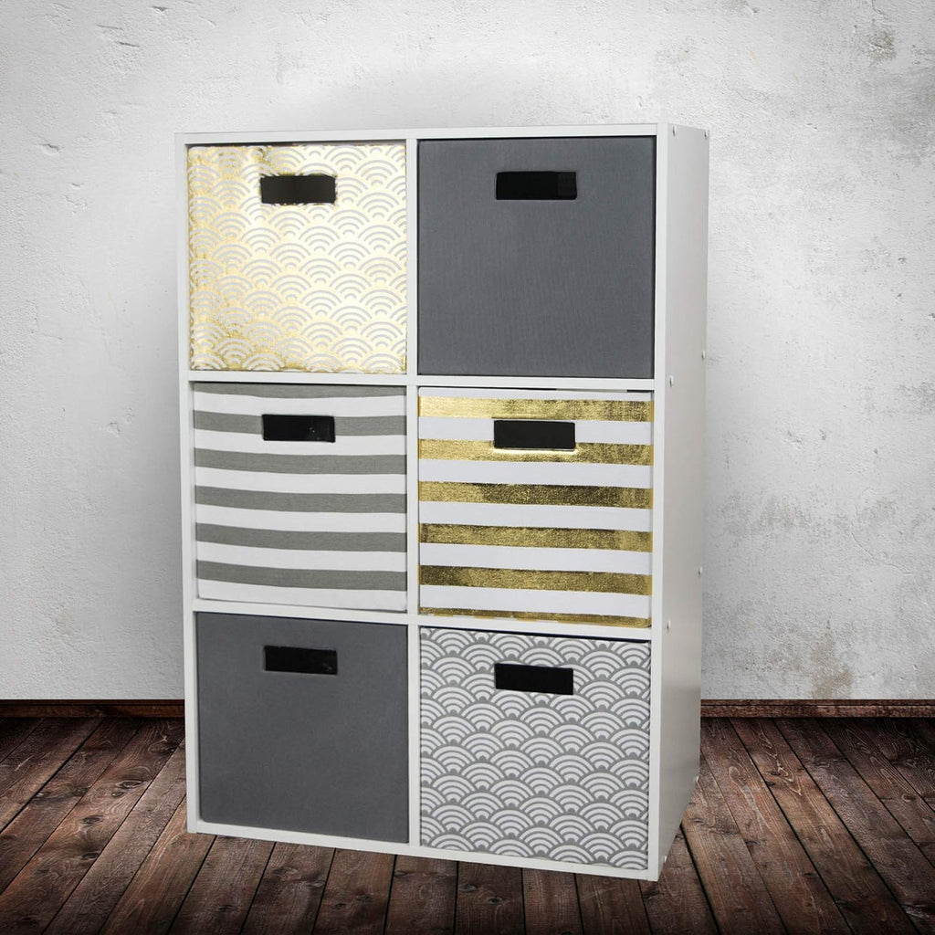 DII Polyester Cube Storage Collection Hard Sided Collapsible, 11x11x11, Gold