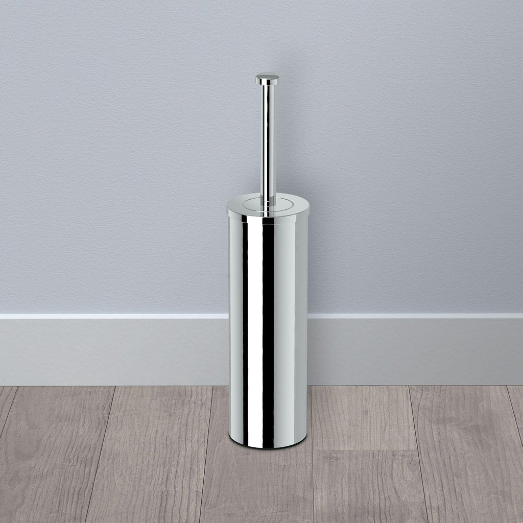 Gatco 1481 Latitude II Slender Toilet Brush Holder, Freestanding Bathroom Toilet Brush Set, Chrome