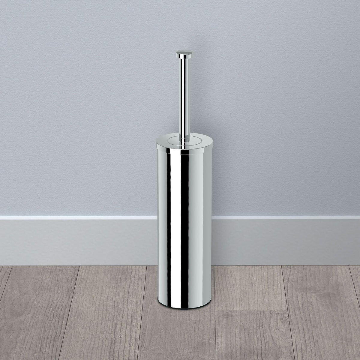 Gatco 1481 Latitude II Slender Toilet Brush Holder, Freestanding Bathroom Toilet Brush Set, Chrome