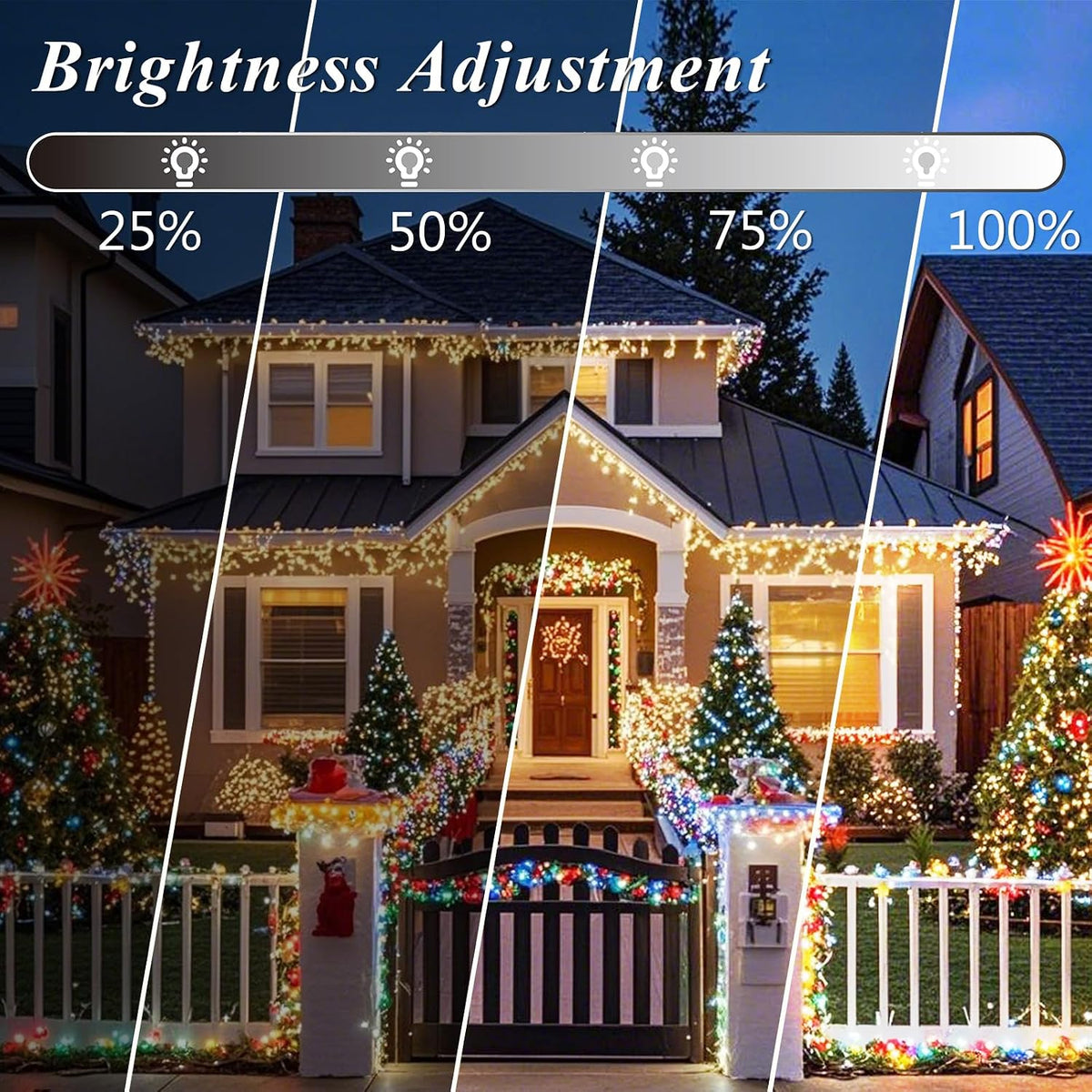 Pooqla 500 LED Color Changing Christmas String Lights with Remote, 164 ft
