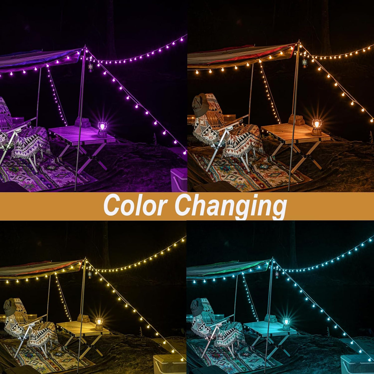 Mocalido 50ft Color Changing Globe String Lights Indoor, Hanging Colored Lights for Bedroom 75 LED USB Powered with Remote, Classroom Fairy Lights, Camping Tent Decor