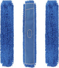 Commercial 48 Inch Dust Mop Head: Replacement Heavy-Duty Sweeper and Janitorial Industrial Dust Mop Head for Floor Cleaning, Office, School, Restaurant, Hospital (3 Pack - Blue)