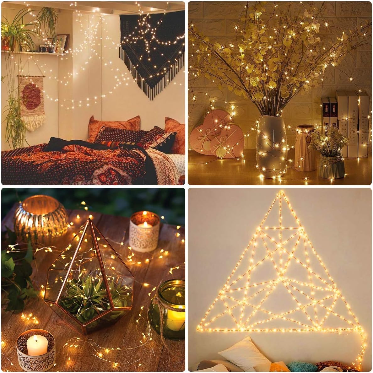 MUMUXI 20 Pack 7.2ft Fairy Lights Battery Operated String Lights, Mini LED Battery Powered Twinkle LEDs, Waterproof Copper Wire Firefly Lights for Mason Jars, Warm White