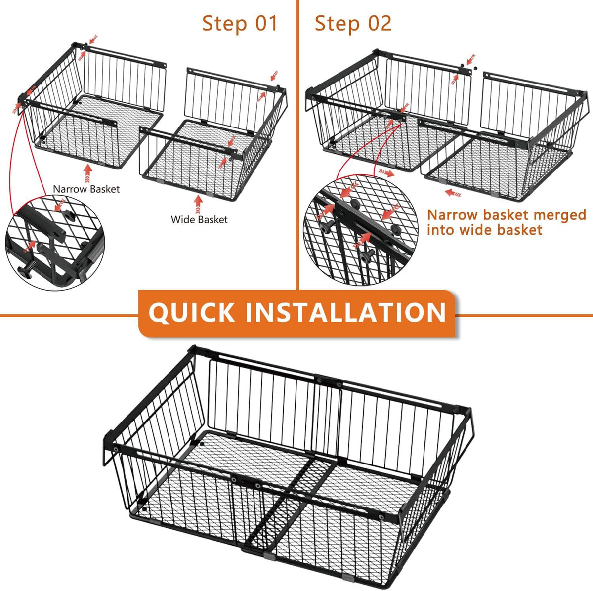 Large Freezer Organizer Bins for 10 to 20 Cu.Ft,Leak-Proof Bottom,2 Pack