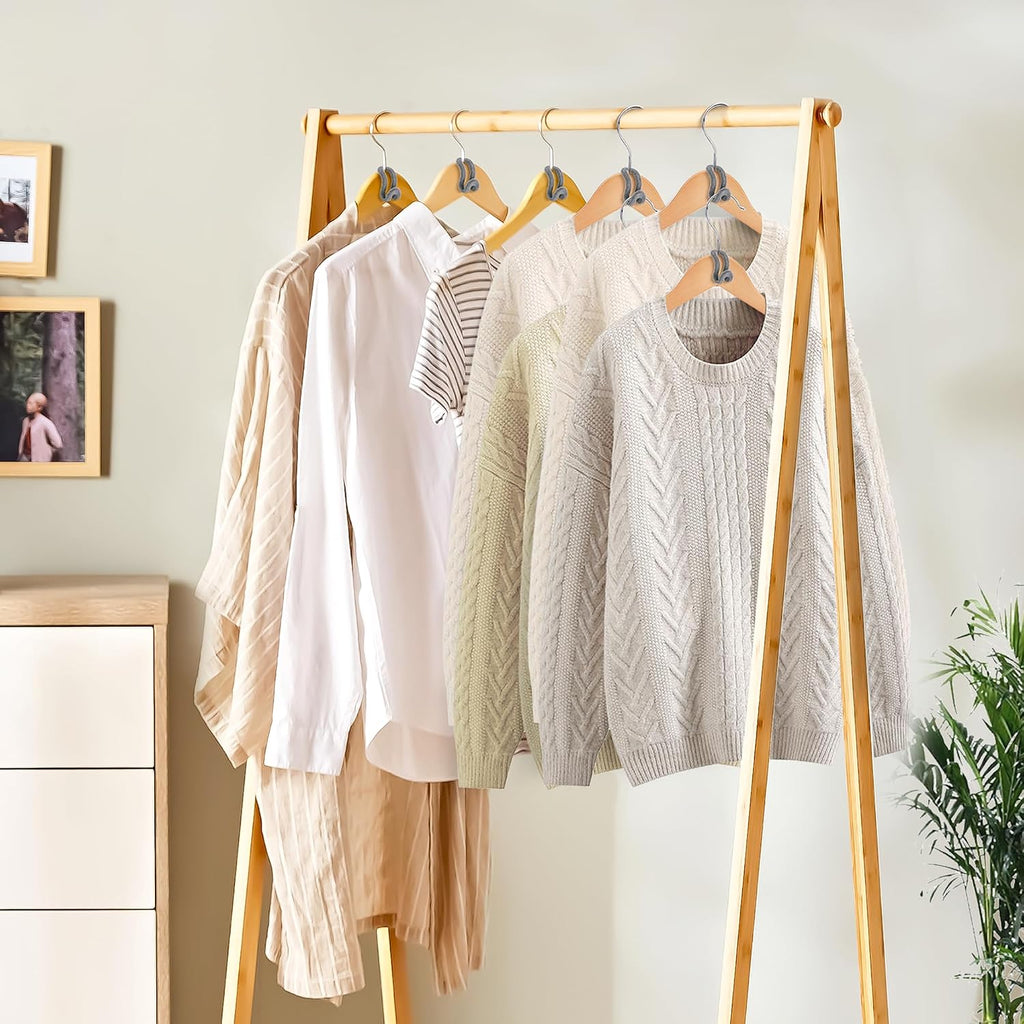 Mlici 60 Pack Velvet Space-Saving Hanger Connector Hooks for Closet, Gray