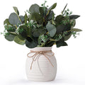 20pcs Artificial Eucalyptus Plants in Vase for Modern Farmhouse Home Decor