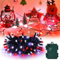 cshare Red and White Christmas Lights Battery Operated Outdoor Waterproof, Christmas String Lights with Timer 16.4ft 50LED Christmas Decorations Garland Party Garden