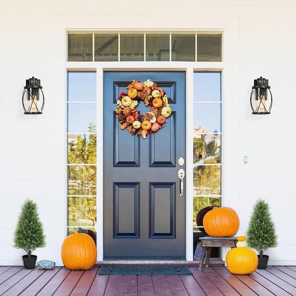 30" Cedar Topiary Trees Artificial Outdoor Set of 2