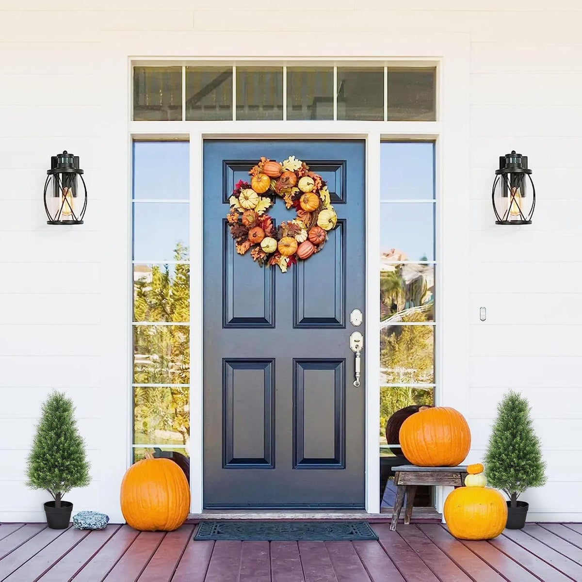 30" Cedar Topiary Trees Artificial Outdoor Set of 2