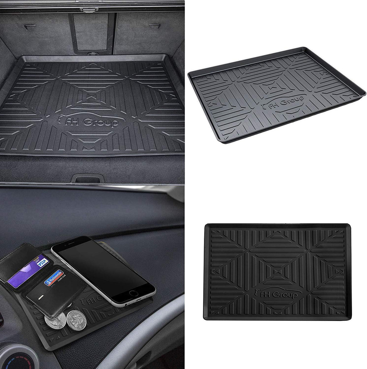 FH Group ClimaProof for all weather protection Premium Multi-Use Cargo Tray Liner Mat fits most Cars, SUVs, and Trucks, 32 x 24 inches Black