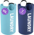 2Pcs 95L Large Clothes Hampers, Foldable Laundry Basket with Handles