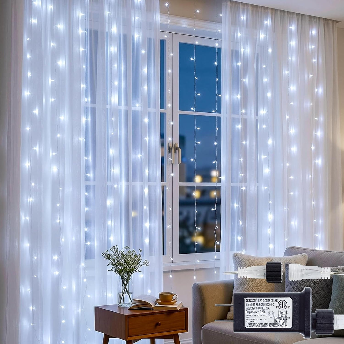 304 LED Curtain Lights, 9.8FT x 9.8FT Fairy Lights for Bedroom