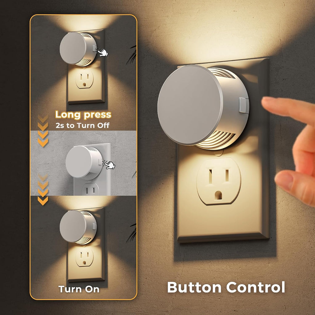 L LOHAS LED Night Lights Plug into Wall,White Night Light Dusk to Dawn