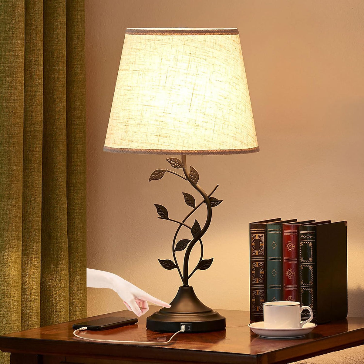 Kakanuo Touch Lamps for Nightstand, Bedside Lamp for Bedroom, Rustic Lamp
