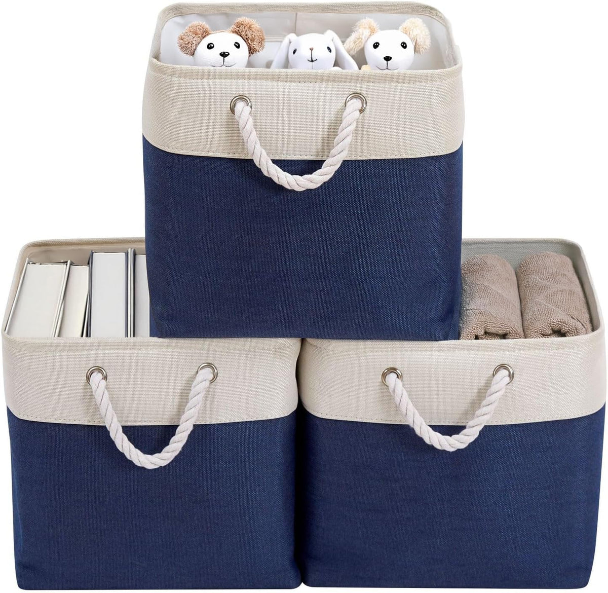 DECOMOMO Cube Storage Bin 13x13 with rope handles, Kallax Storage Cubes