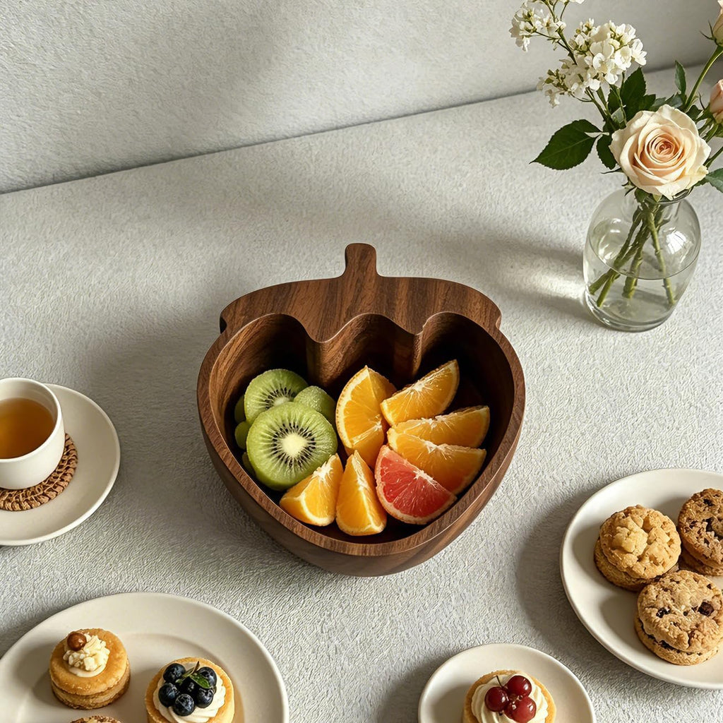Dishsays wooden fruit bowl wooden salad serving bowls for food kitchen counter office small candy dish key pistachio bowl decorative platos de madera para comer Strawberry and Acorn Shaped