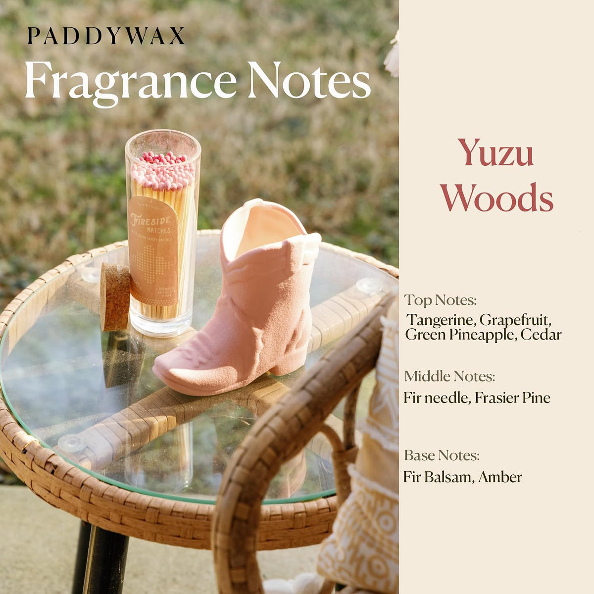 Paddywax Nashville Cowboy Boot Soy Wax Candle, Yuzu Woods, 6 oz