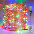 Plug-in Fairy Lights, 33 Ft 100 LED String Light with Remote, 8 Modes, Timer and Dimming Twinkle Lights for Indoor, Bedroom, Party, Decoration, Holiday, Multi-Colored