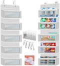 2 Pack 5-Shelf Hanging Shelves Over The Door Organizer Wall Mount Storage Bag (Sesame Gray 2 Pack)