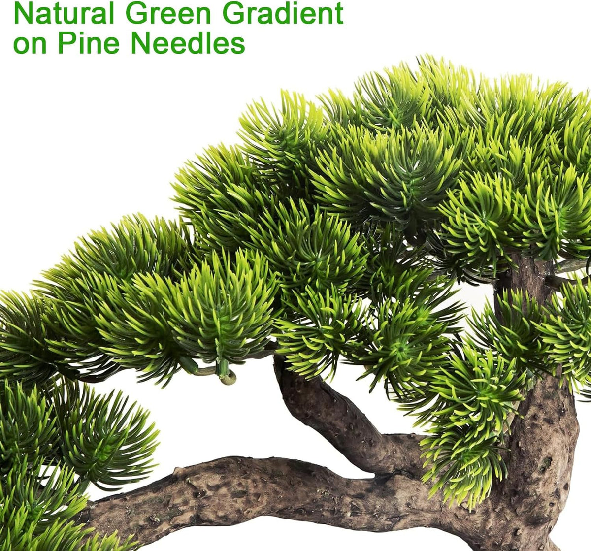 Artificial Bonsai Tree 15" Tall with Realistic Wood, Fake Bonsai, Fake Plant for Office Desk & Home, Japanese Decor, Housewarming Gift