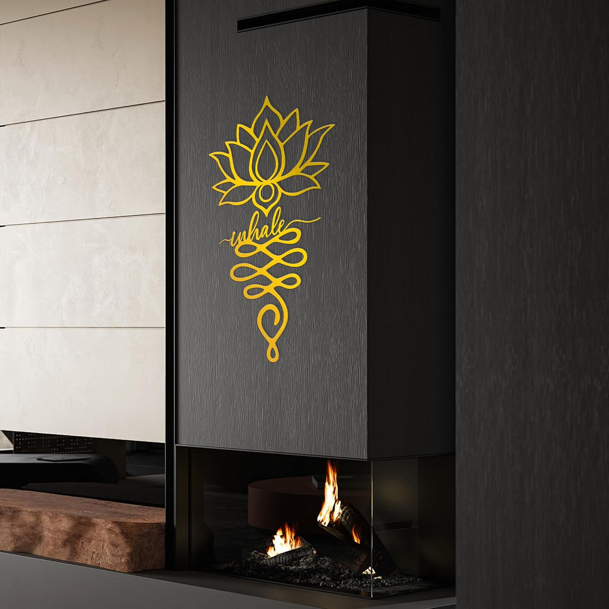Xedatric 2 Piece Metal Lotus Wall Decor for Yoga Gold