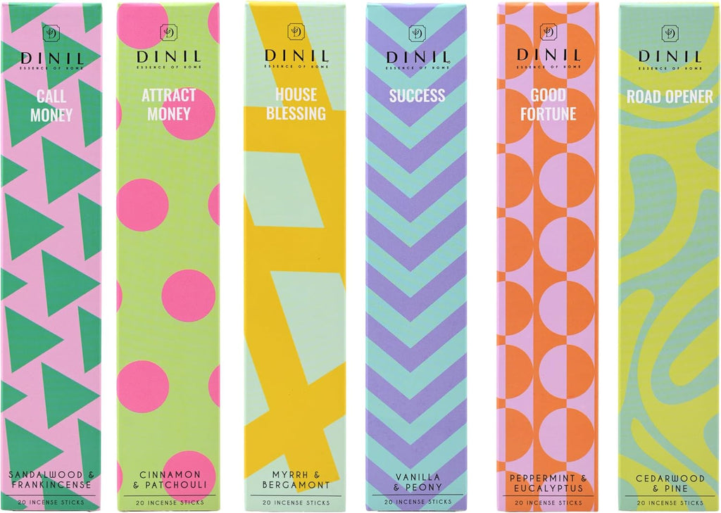 Dinil Prosperity Path Incense Sticks Gift Set, 6 Signature Blends