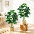 Der Rose 2Pcs 44" Artificial Monstera Plant with EVA Leaves and Basket