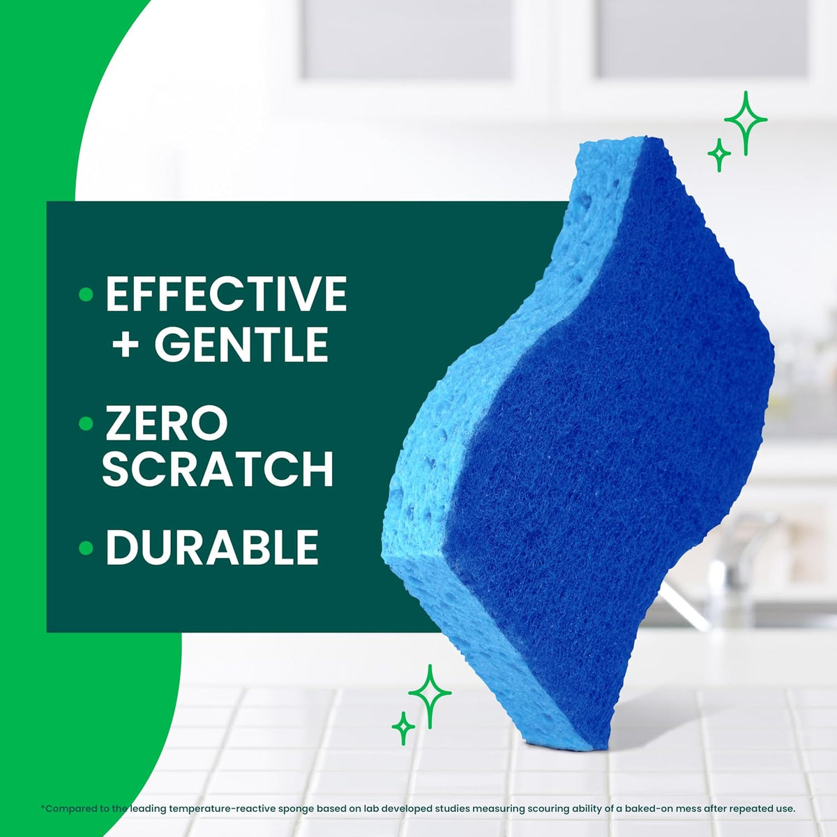 Scotch-Brite Zero Scratch Scrub Sponge, Kitchen Sponges for Cleaning Around the Home,Bathroom&More,Effective + Gentle Dish Scrubber,Best for Nonstick Pots and Pans,Safe on Most Surfaces (Pack of 45)