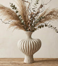 Ceramic Flower Vase Home Decor,11" Rustic Vintage Clay Beige Heart Terracotta Vases Farmhouse Table Vases Living Room Decor Pottery Pots for Home Shelf Coffee Dining Desk Fireplace