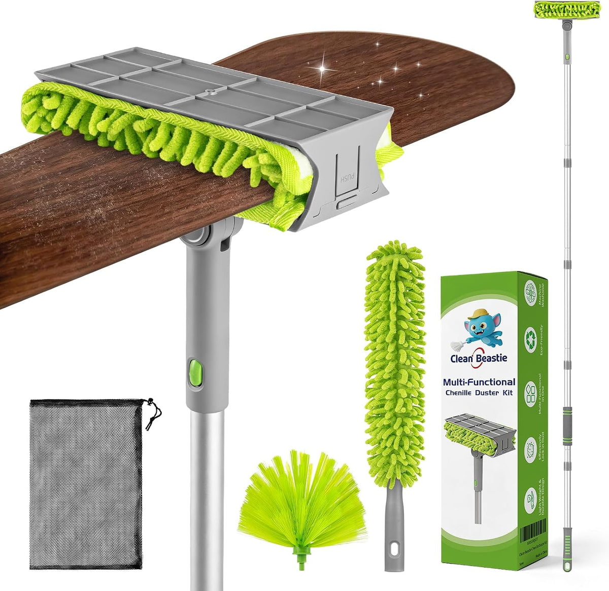 Ceiling Fan Cleaner Duster with 6 Ft/77'' Extendable Handle