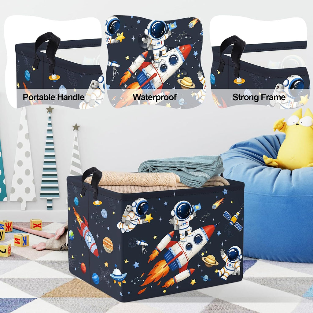 Clastyle Kid Storage Basket Cosmic Space Foldable Laundry Hamper, 36L