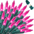 Joiedomi Pink Christmas String Lights,200(2x100) 42.8FT Valentines Day Fairy Tree Lights Plug in for Indoor Outdoor Xmas Valentines Decor Patio Holiday Theme Party Yard House,Green Wire