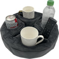 Xchouxer Couch and Bed Cup Holder Pillow, Sofa Organizer Caddy for Drinks, Remotes, Phones, Snacks (Gray)
