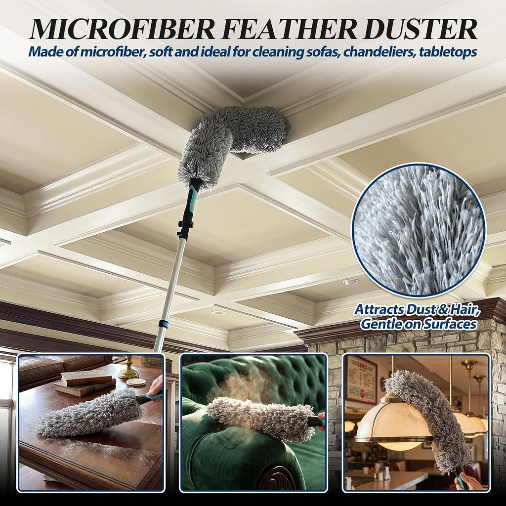 COVERONICS 20FT High Duster Cleaning Tools with 3-12FT Extension Poles