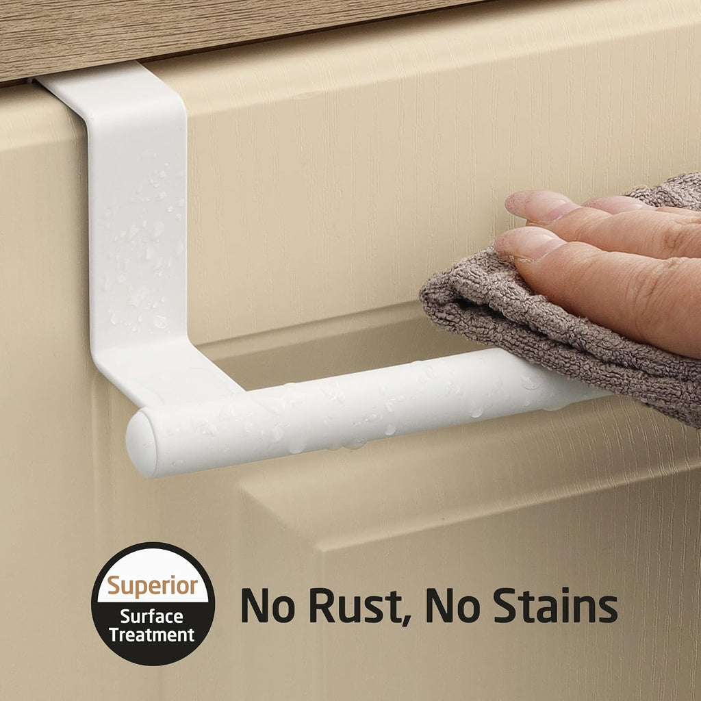 KES Over Cabinet Door Towel Bar Fit 1" Thick, Kitchen Towel Holder, White