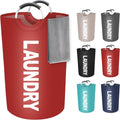 115L Large Laundry Basket, Dirty Clothes Waterproof Laundry Hamper, Red
