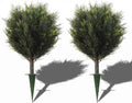 Artificial Plants Outdoor Cedar Topiary Set of 2 with Spikes