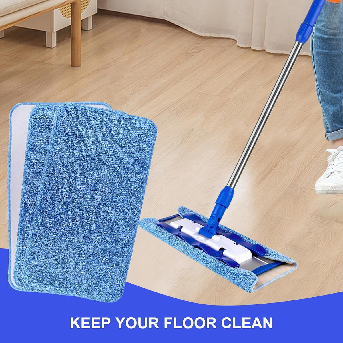 16" Microfiber Mop Pads Replacement for MR.SIGA - Reusable Washable Floor Cleaning Head for Mop (8 Packs)