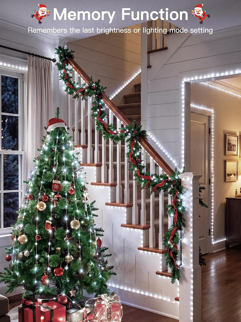 White Christmas Lights, 800LED 262FT Fairy Lights Outdoor Indoor