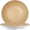 LEXA Bamboo Fruit Bowl 12" Large Round Wooden Plate for Coffee Table Decor & Charcuterie Board, Handcrafted Home Decor Tray or Platter - Single Bowl (White)